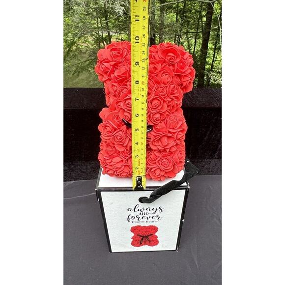 Blooming Flower Bear Red Artificial Rosebuds Teddy Bear Always & Forever Cute! - Picture 4 of 11